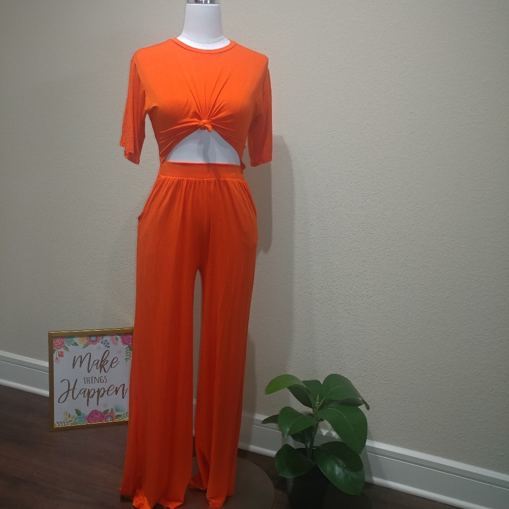 Cherie, Knotted Jumper, Small, Mandarin